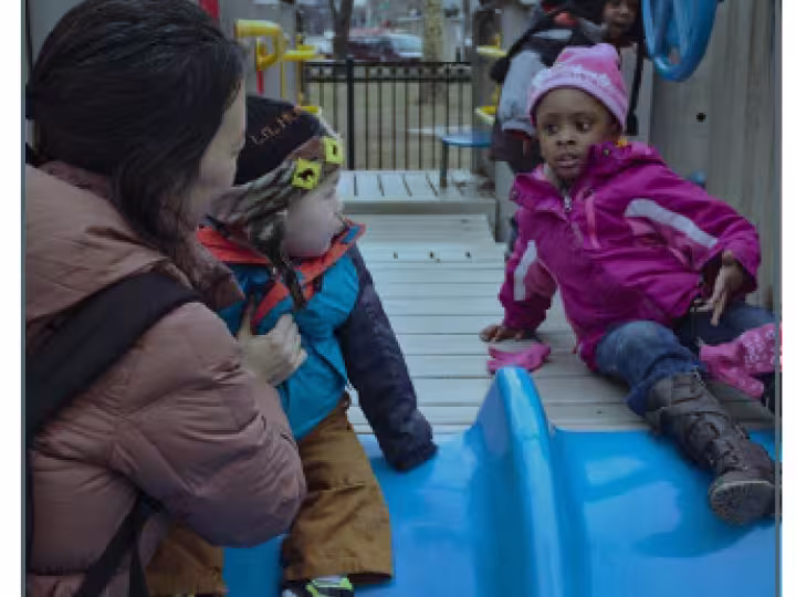 Children on a slide