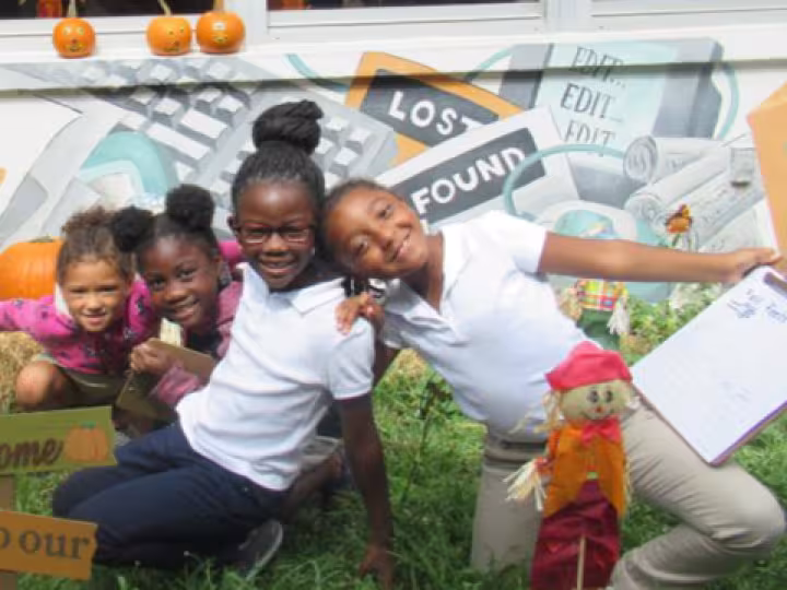 Kids playing in the garden